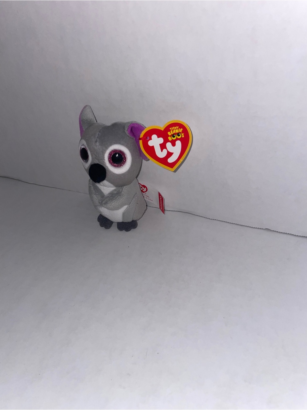 Ty Gray and White Owl Beanie Boo Plush